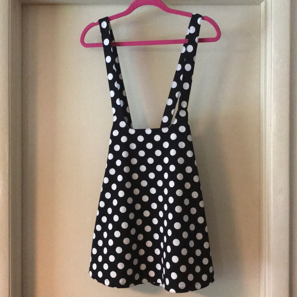 Polka dot skirt with suspenders
